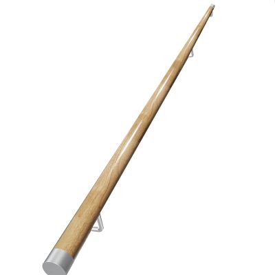 Wooden Stair Handrail with Stainless Steel Brackets, 30 cm