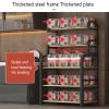 White Kitchen Cabinet with Multi-Tier Shelves for Microwave, Restaurant, Furniture, Sideboard view 4