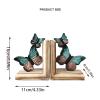 GddOGUK 1 Pair Decorative Bookends, Retro Blue 3D Butterfly Design view 2