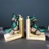 GddOGUK 1 Pair Decorative Bookends, Retro Blue 3D Butterfly Design view 3