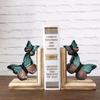 GddOGUK 1 Pair Decorative Bookends, Retro Blue 3D Butterfly Design view 4