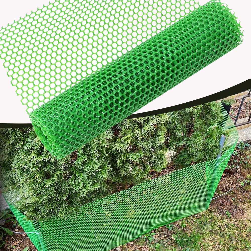 Plant Trellis Net, 0.3 m x 4 m, Green HDPE Mesh