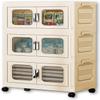 Transparent Stackable Plastic Storage Boxes with Magnetic Doors, 3-Tier Organizer view 1