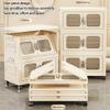 Transparent Stackable Plastic Storage Boxes with Magnetic Doors, 3-Tier Organizer view 2