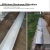 Garden Drain Cover, Trench Drain System with Round-Hole Grate, Resin, 100 x 21 x 25 cm view 3