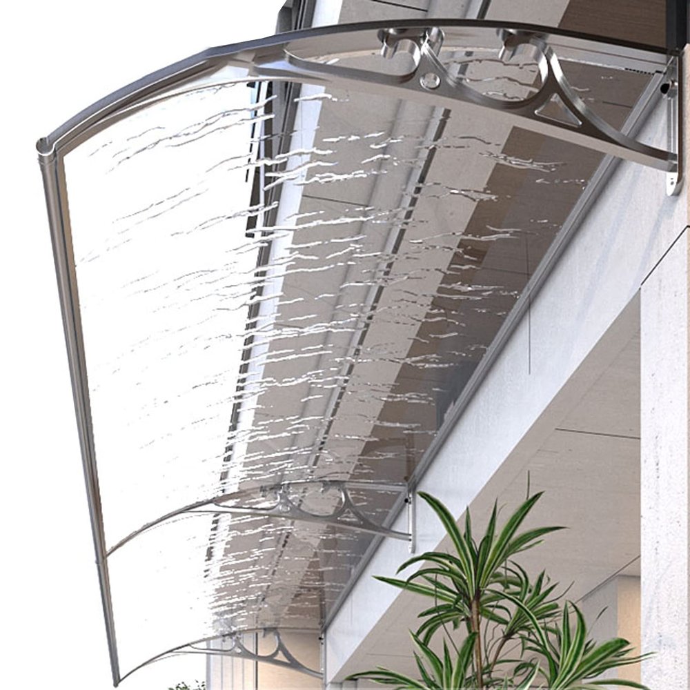 Aluminum Door Canopy for Rain Protection, Sound Insulation, and Outdoor Veranda, 80 x 80 cm
