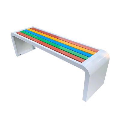 xjdagaoge Outdoor Bench, Backless Galvanized Steel Patio Bench, White, 150 cm/59 in