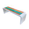 xjdagaoge Outdoor Bench, Backless Galvanized Steel Patio Bench, White, 150 cm/59 in view 1