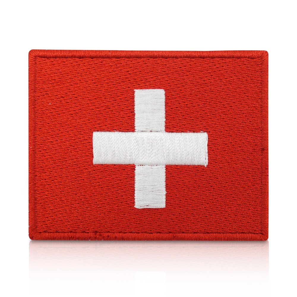 Finally Home Switzerland Flag Hook and Loop Patch