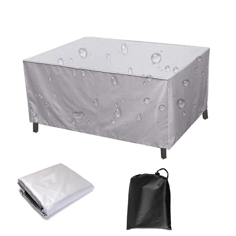 HNYDM Weatherproof Garden Furniture Cover 165 x 115 x 90 cm, 600D Oxford, Silver