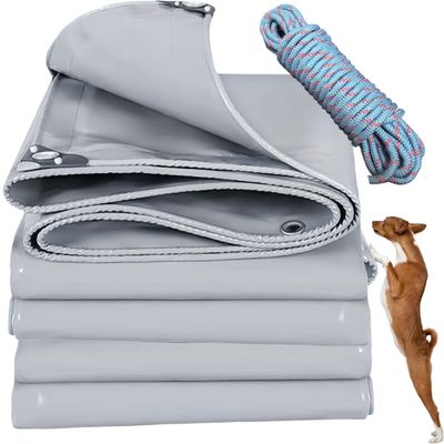 YANFEILI Wood Cover Tarp, 1 x 24 m, 520 g/m² PVC Fabric, Gray