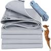 YANFEILI Wood Cover Tarp, 1 x 24 m, 520 g/m² PVC Fabric, Gray view 1