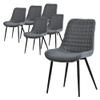 ML-Design Dining Chairs Set of 6, Anthracite Faux Leather, Black Steel Frame view 1