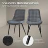 ML-Design Dining Chairs Set of 6, Anthracite Faux Leather, Black Steel Frame view 3