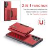 2-in-1 Wallet Case for OnePlus Nord 2, Matte Leather, Card Holder, Detachable Wallet, Buckle Design - Red view 2