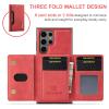 2-in-1 Wallet Case for OnePlus Nord 2, Matte Leather, Card Holder, Detachable Wallet, Buckle Design - Red view 3