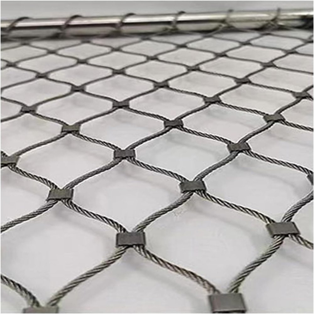 Stainless Steel Cable Mesh for Balcony, Stairs and Pet Safety, 10 cm, 0.8 x 2 m
