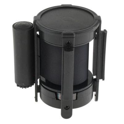 Retractable Queue Barrier, 3 m Belt, Black