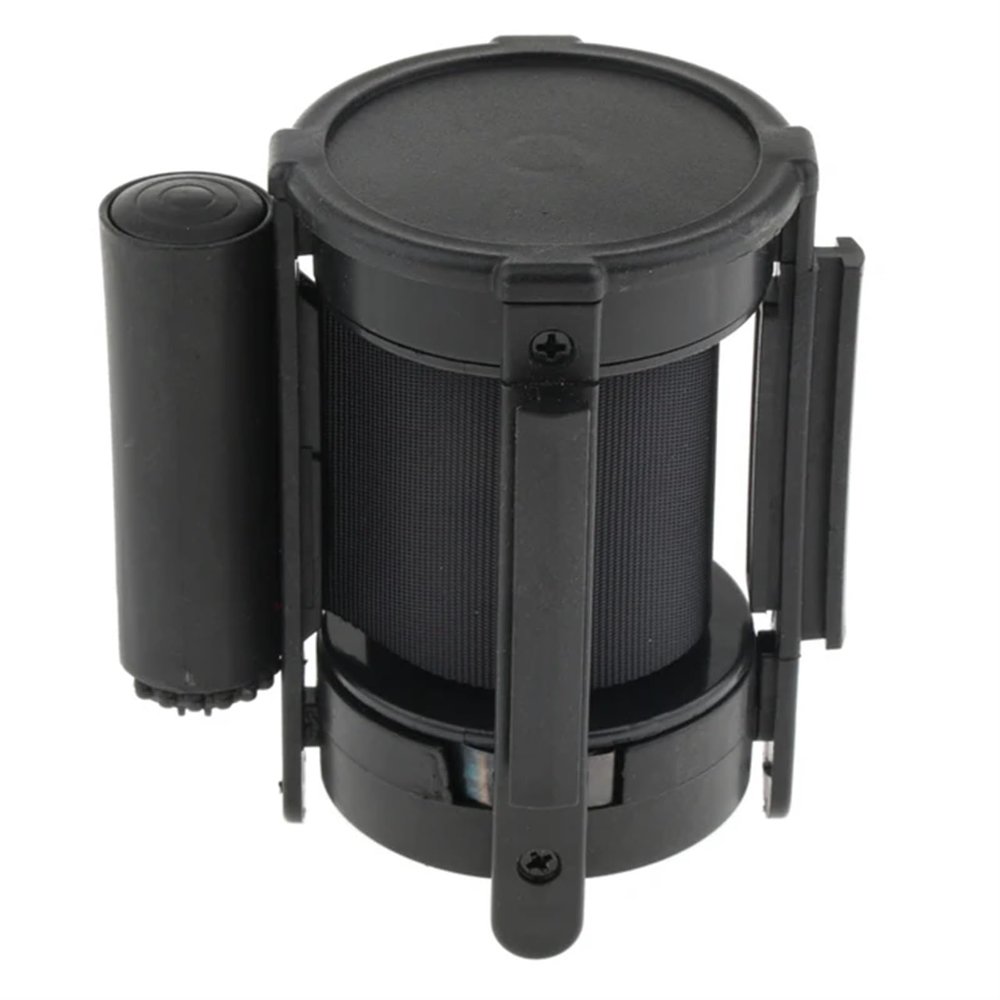 Retractable Queue Barrier, 3 m Belt, Black