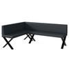 MEBLINI Toni Dining Corner Bench, Left, 142 x 196 x 87 cm, Dark Gray Faux Leather view 1