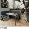 MEBLINI Toni Dining Corner Bench, Left, 142 x 196 x 87 cm, Dark Gray Faux Leather view 4