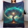 Fuzzy Magic Tree Flannel Fleece Throw Blanket, Soft Warm Sofa Blanket, 130 x 180 cm view 1