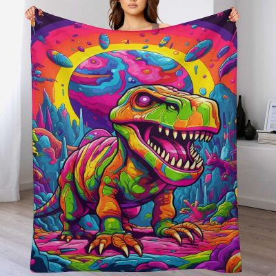 Dinosaur Blanket, Soft Warm Flannel Fleece Throw, 180 x 200 cm