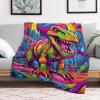 Dinosaur Blanket, Soft Warm Flannel Fleece Throw, 180 x 200 cm view 2