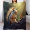 Squirrel Flannel Blanket for Bed or Sofa, Thick Plush Throw, 55 x 71 in view 1