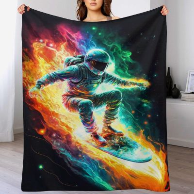 AAPZY Astronaut Plush Sofa Blanket, Super-Soft Flannel Fleece Throw, 180 × 200 cm
