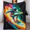 AAPZY Astronaut Plush Sofa Blanket, Super-Soft Flannel Fleece Throw, 180 × 200 cm view 1