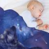 Wolf Flannel Fleece Blanket for Sofa, Couch, or Bed, 130 x 150 cm view 4