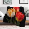 Flower Plush Fleece Blanket, Soft and Warm, 130 x 150 cm view 2