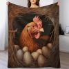 AAPZY Chicken Print Blanket, Soft All-Season Plush Flannel Throw, 130 x 180 cm view 1