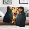 Giraffe Flannel Blanket, Soft Fleece Throw for Bed and Sofa, 150 x 200 cm view 2