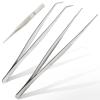 Professional Stainless Steel Tweezers, 25 cm, Curved and Straight, 3-Piece Set view 1