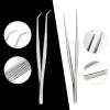Professional Stainless Steel Tweezers, 25 cm, Curved and Straight, 3-Piece Set view 2