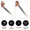 Professional Stainless Steel Tweezers, 25 cm, Curved and Straight, 3-Piece Set view 3