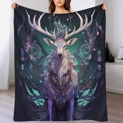 AAPZY Premium Bedspread | Soft Flannel Deer Blanket with 3D Pattern for Bed or Couch, 130 x 150 cm