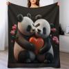 Panda Flannel Throw Blanket, Soft and Warm, 100 x 130 cm view 1