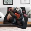 Panda Flannel Throw Blanket, Soft and Warm, 100 x 130 cm view 2