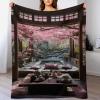 Japan-Style Cozy Flannel Throw Blanket for Bed or Sofa, 180 × 200 cm view 1