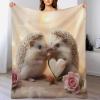 AAPZY Hedgehog Flannel Throw Blanket, Soft Blanket for Bedroom, Sofa, Outdoor Use, 140 x 180 cm view 1