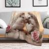 AAPZY Hedgehog Flannel Throw Blanket, Soft Blanket for Bedroom, Sofa, Outdoor Use, 140 x 180 cm view 2