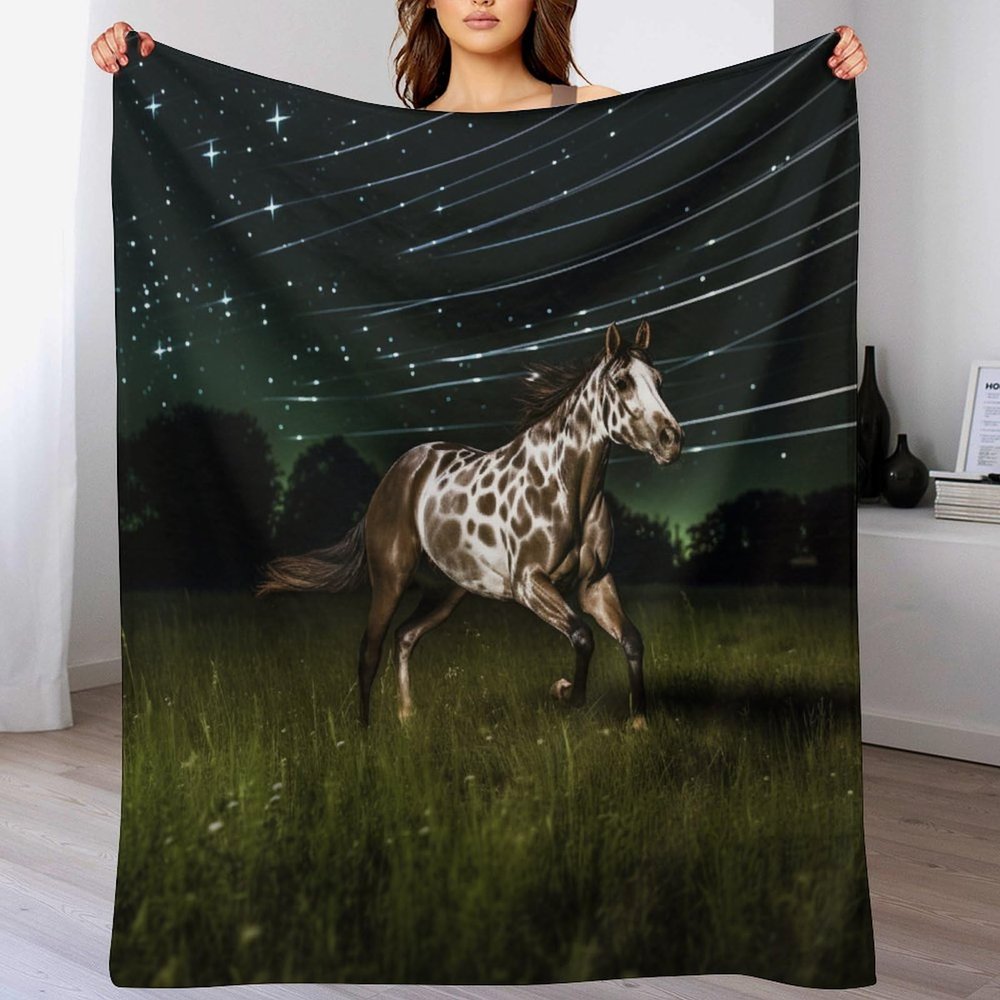 AAPZY Horse Fluffy & Super Soft Flannel Fleece Blanket, Throw Blanket for Home, Bed, Sofa & Couch, 130 x 150 cm