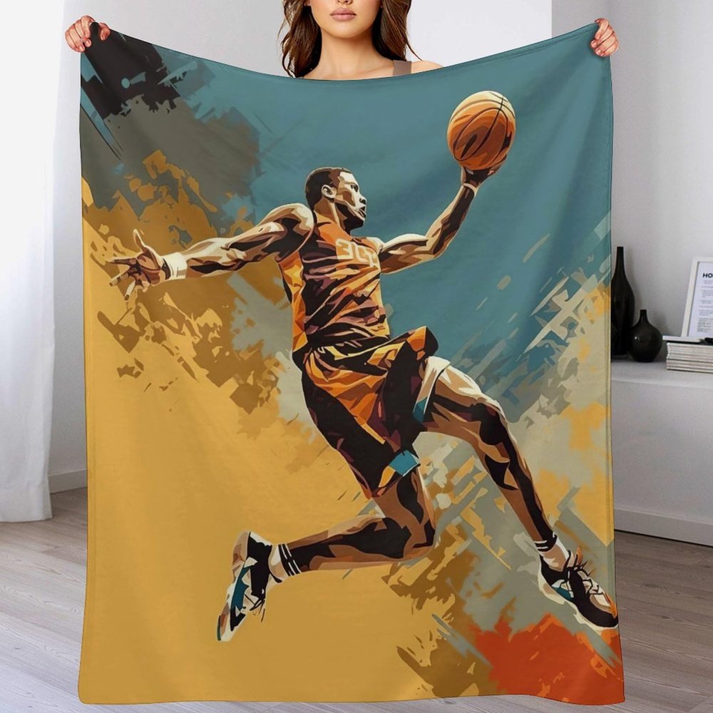 Basketball Sports Blanket, Soft Warm Flannel Fleece Throw, 150 x 200 cm