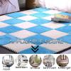 CucCe Plush Foam Floor Mats, 20 Interlocking Carpet Tiles, Non-Slip Square Floor Tiles, Light Coffee + Gray view 2
