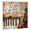 BEIVGOXL Shower Curtain Set with Piano and Violin Music Notes, 182.9 x 182.9 cm view 1