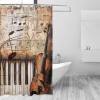 BEIVGOXL Shower Curtain Set with Piano and Violin Music Notes, 182.9 x 182.9 cm view 3