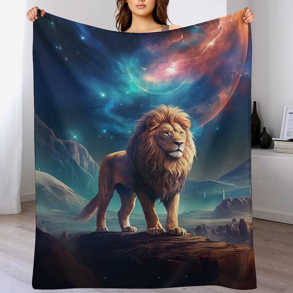 Lwe Flannel Fleece Throw Blanket, Super-Soft Warm Microfiber Blanket for Sofa, 130 x 150 cm